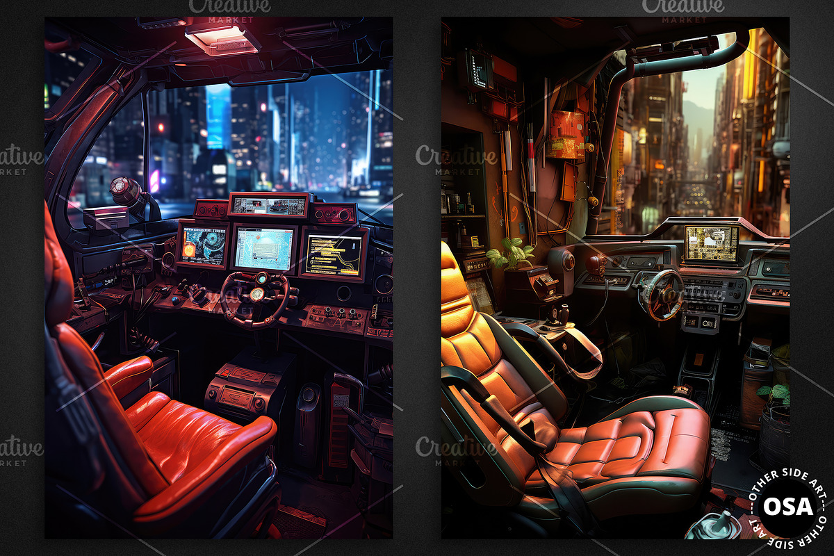 Cyberpunk Vehicle Interior Poster, a Background Graphic by Other Side Art (Photo 4 of 5)
