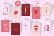 Valentine's day Cards in Minimalism, an Invitation Template by DysenkaArt (Thumbnail 1 of 4)