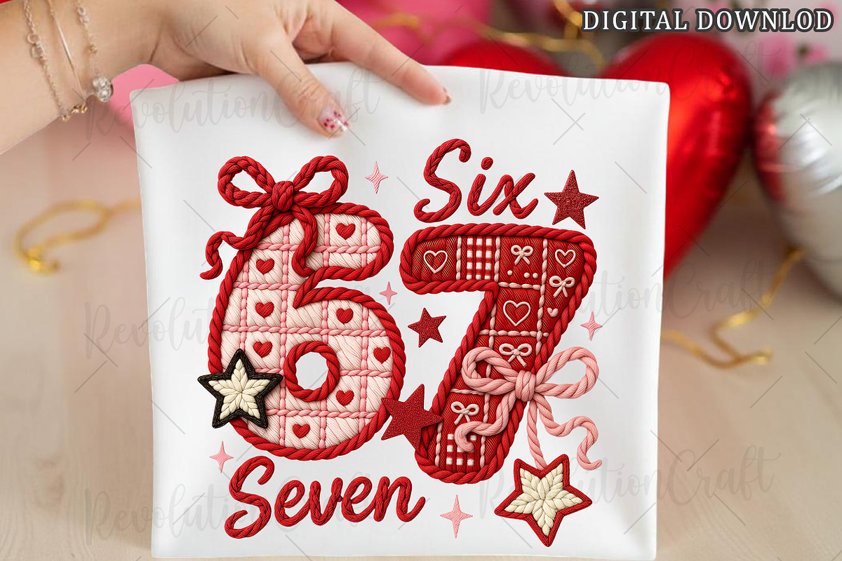 Faux Crochet Valentine Six Seven Png, an Illustration by OK Design (Photo 2 of 6)