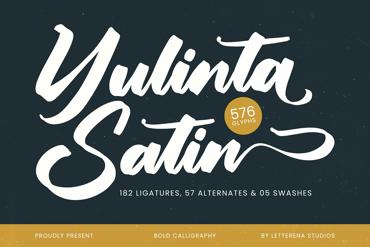 Yulinta Satin Bold Calligraphy Font, a Script Font by Letterena Studios Script (Photo 1 of 20)