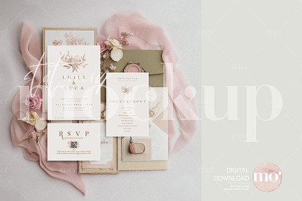 Spring Wedding Invite Mockup Suite, a Mockup by MoMockups