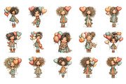 Quirky Valentine Day Girl Clipart, an Illustration by SinaCreation (Thumbnail 2 of 11)