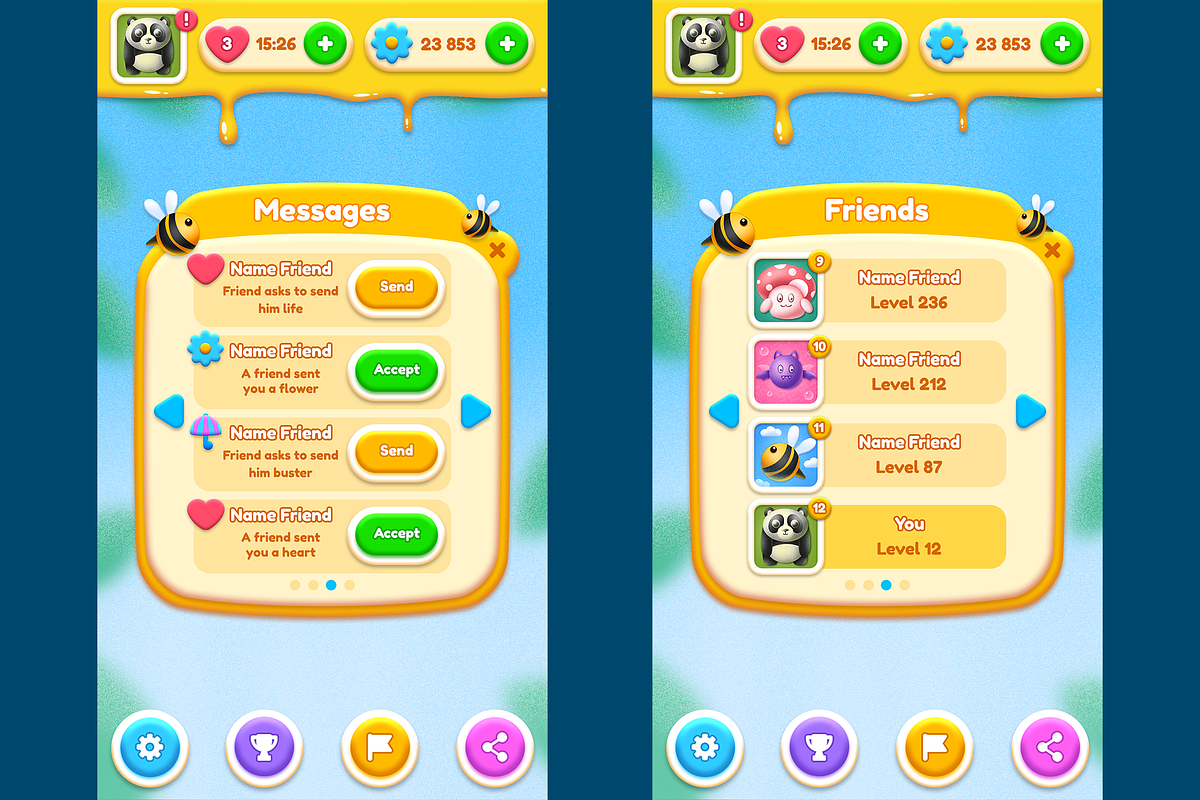 Game UI pack, Bee, an Object Graphic by KartInnka (Photo 8 of 28)