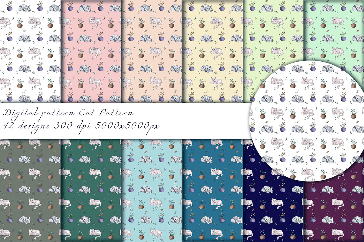 Cat Pattern, a Pattern Graphic by ArtOfSoul (Photo 1 of 4)