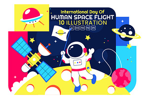 10 Human Space Flight Day, an Object Illustration by denayunebgt
