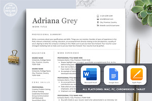 Clean Resume CV Template, Mac PC