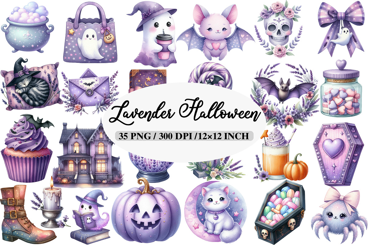 Lavender Halloween Clipart, an Illustration by Daily.Designs (Photo 1 of 5)