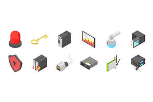 60 Networking Isometric Icons