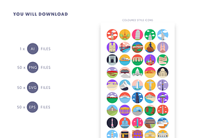 50 Landmarks Icons