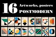 Artworks posters inspired postmodern, a Decorative Illustration by Pgmart (Thumbnail 1 of 7)