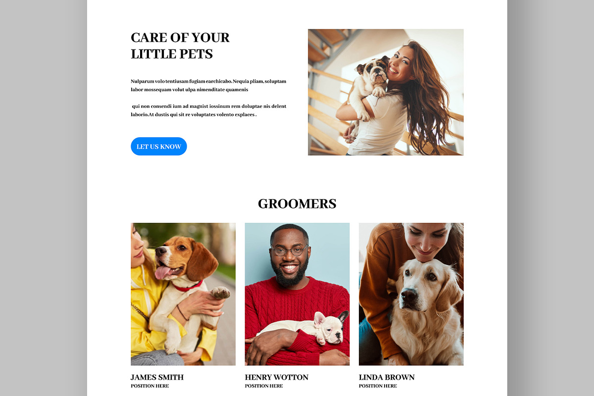 Pet Care Landing Page template, a Landing Page Template by ContestDesign (Photo 4 of 5)