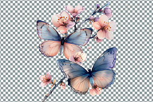 Watercolor Spring Butterflies