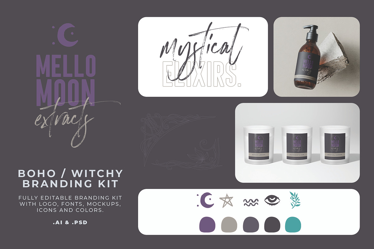 Apothecary Boho Branding Kit, a Design Template by Aurum Creative (Photo 1 of 4)