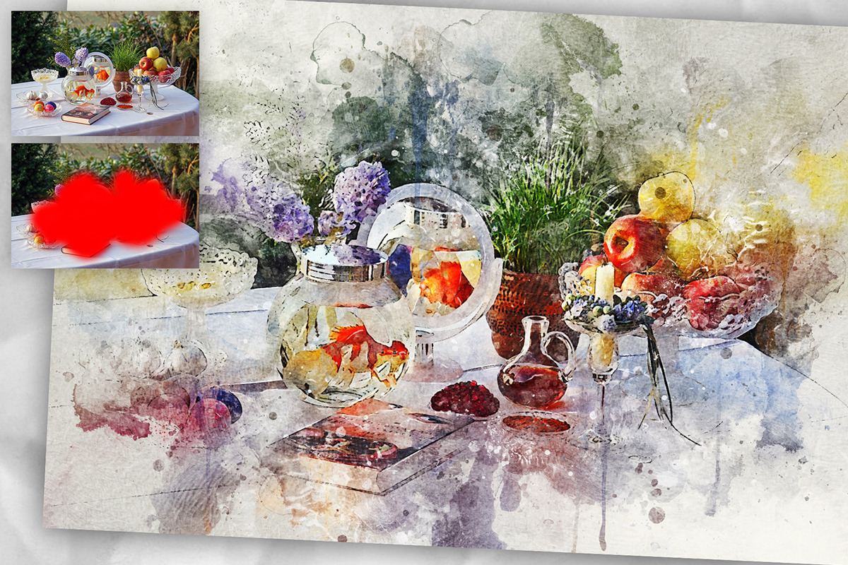 SplatterWatercolor2 Photoshop Action, an Action Add-On by GorynArt (Photo 18 of 27)
