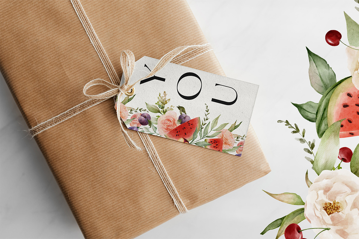 FRUITY SUMMER watercolor floral set, a Seasonal Illustration by Yuliia Lashevska (Photo 9 of 13)