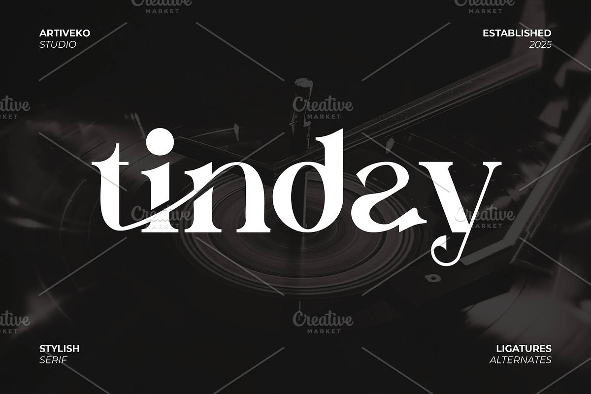 Tinday Serif Font, a Sans Serif Font by Artiveko (Photo 1 of 8)