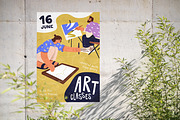 Art classes, promo poster desing set, a Background Graphic by PaperTrident (Thumbnail 5 of 5)
