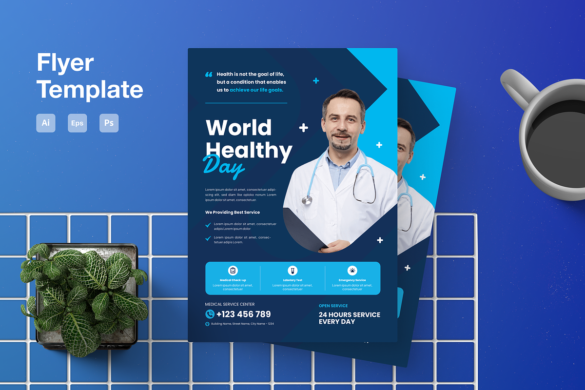 World Health Day Flyer, a Flyer Template by Annora Studio (Photo 1 of 5)