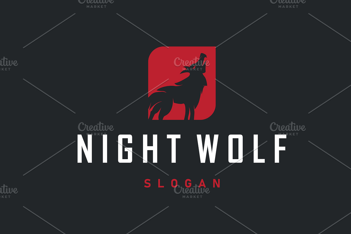 black silhouette design logo wolf, a Branding & Logo Template by Maylianaw28