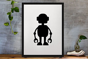 Steampunk Robot Silhouette SVG, a Technology Illustration by newminddesign (Thumbnail 3 of 3)