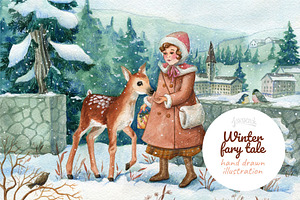 Winter Fary Tale Illustration