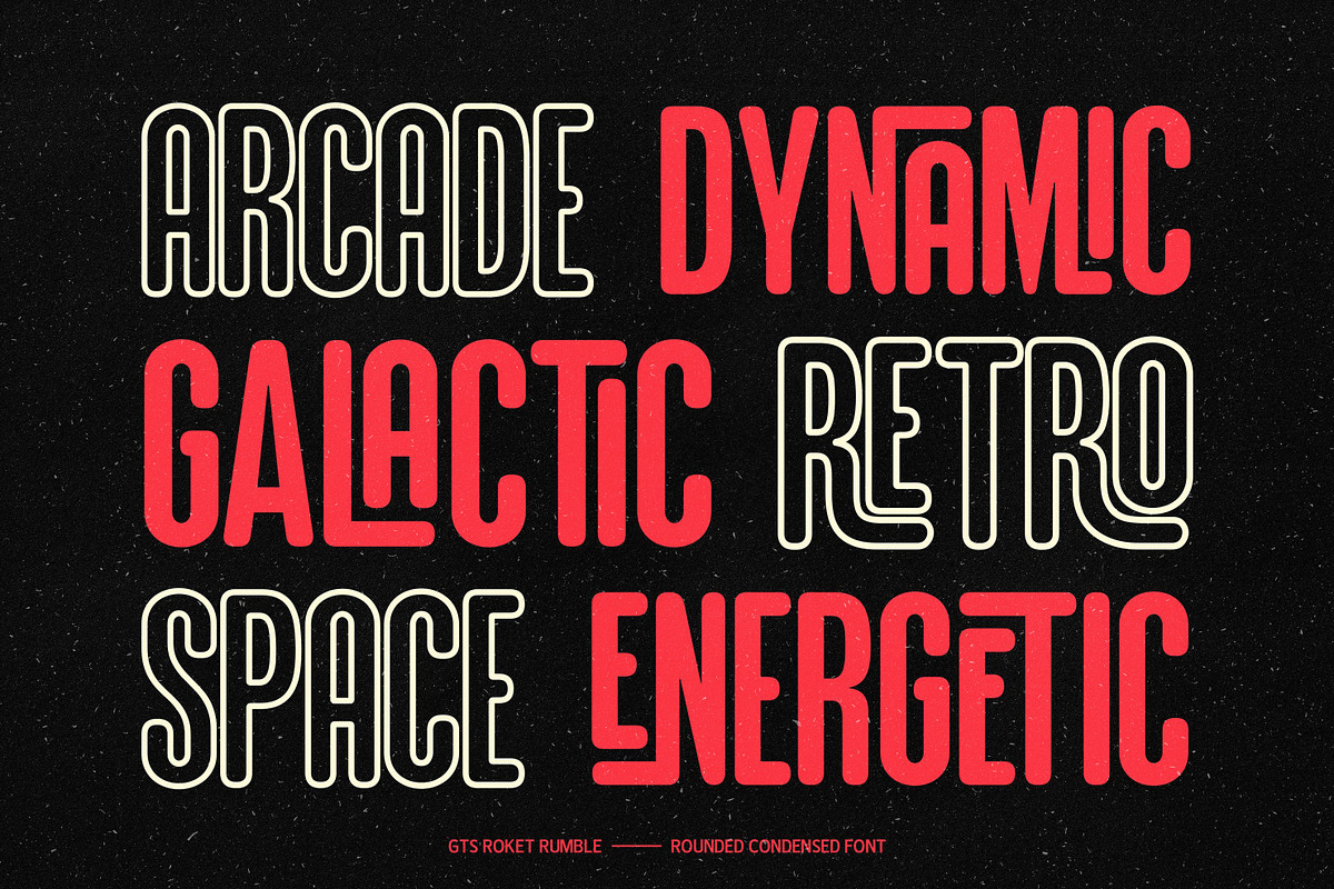 GTS Rocket Rumble | Retro Condensed, a Sans Serif Font by Graptail (Photo 11 of 23)