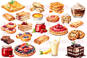 Dessert Delights Collection Clipart, a Food Illustration by Watercolor Digital (Thumbnail 2 of 9)