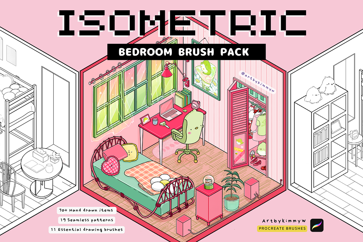 Procreate Isometric Room Brush Pack, a Brush Add-On by Artbykimmyw (Photo 15 of 18)