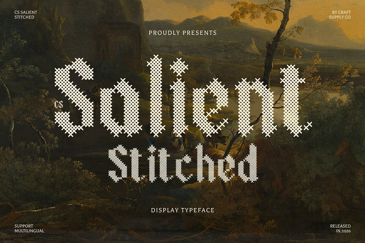 CS Salient Stitched, a Blackletter Font by Craft Supply Co. (Photo 1 of 8)