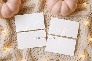 Autumn Aesthetic Card Mockup, a Product Mockup by TatiMockup