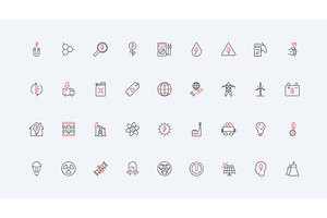 Electricity production icons, an Illustration by Lemberg Vector