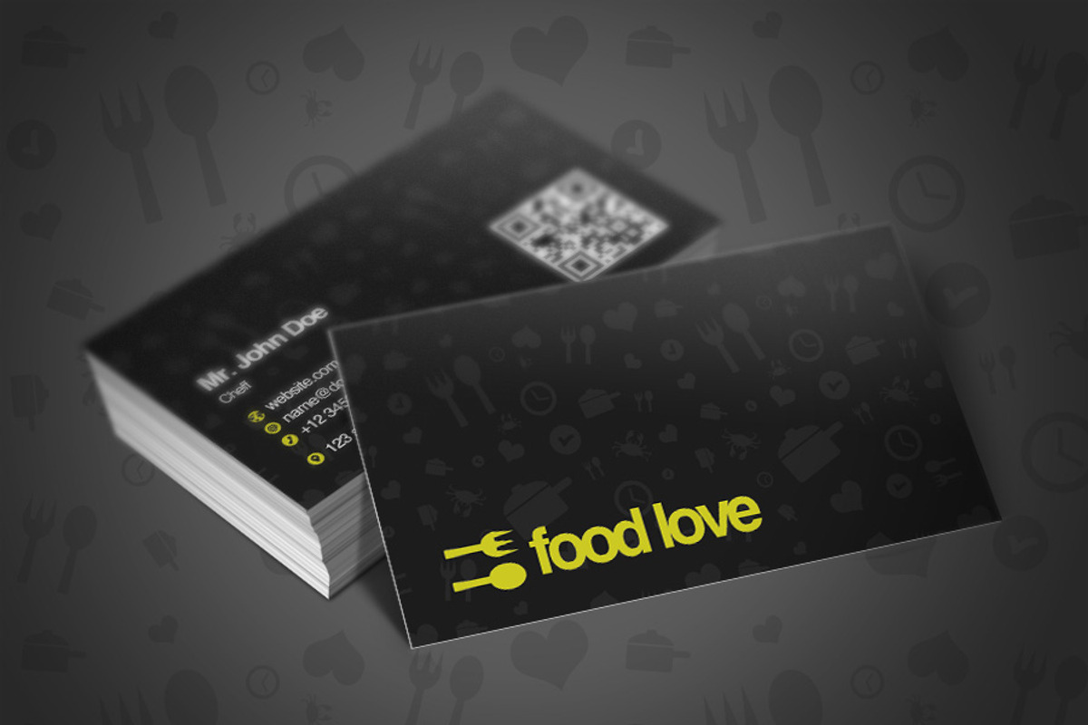 Food Love Business Cards, a Business Card Template by Rafael Oliveira (Photo 2 of 5)