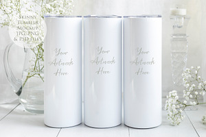 20oz Skinny Tumbler Mockup, a Cups & Container Mockup by WanderlustLens