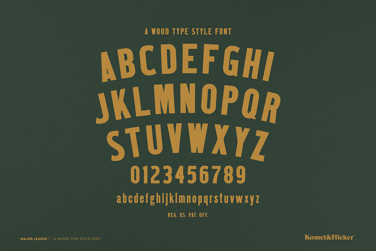 Major League - A Wood Type Font, a Sans Serif Font by Komet & Flicker (Photo 13 of 14)
