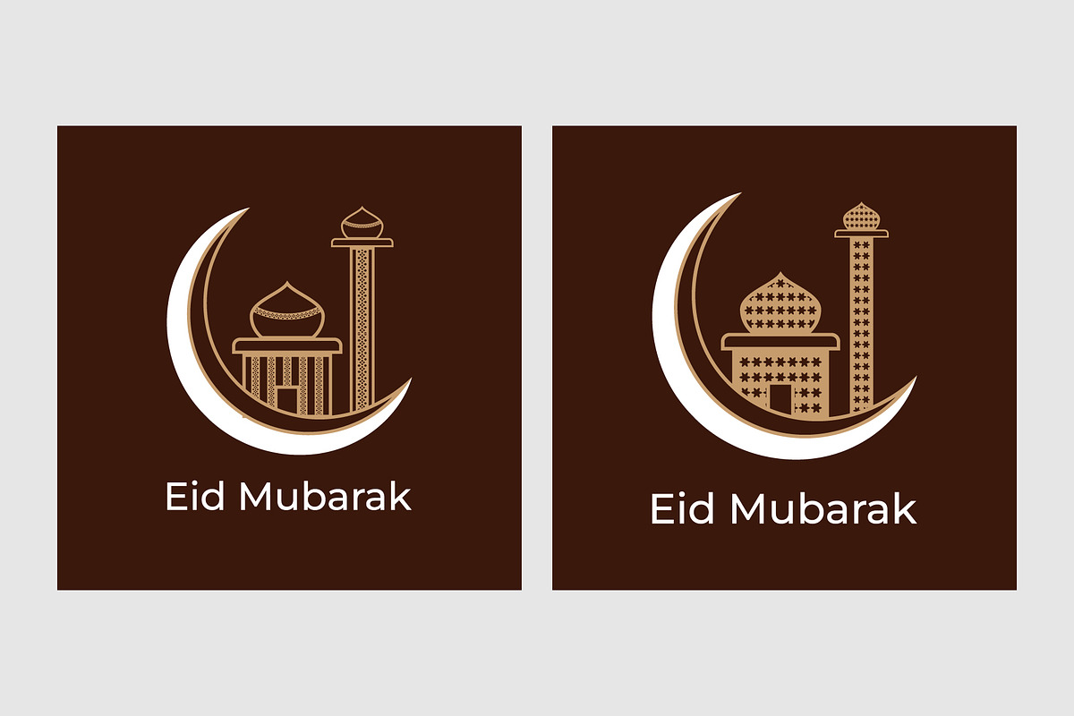 Eid Mubarak greeting card design, a Decorative Illustration by Lakhan1998 (Photo 4 of 6)
