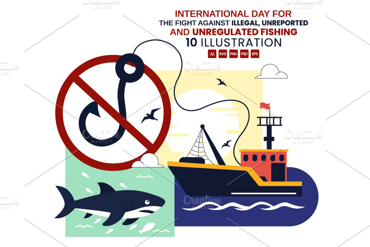 10 Illegal and Unregulated Fishing, an Animal Illustration by denayunebgt (Photo 1 of 4)