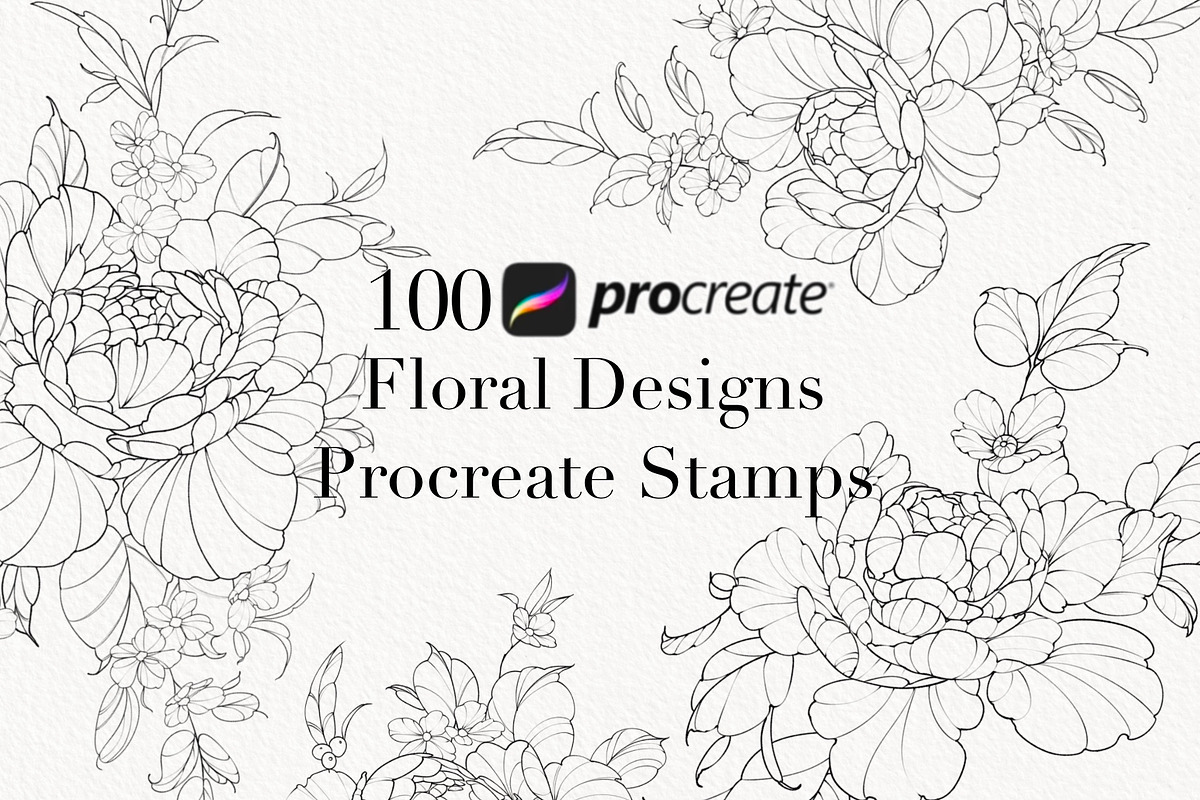 Procreate flower stamp, a Brush Add-On by AnnaPolitmerskaja (Photo 1 of 6)