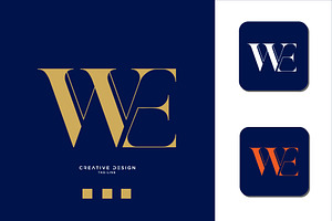 Alphabet Letters Icon Logo WE or EW