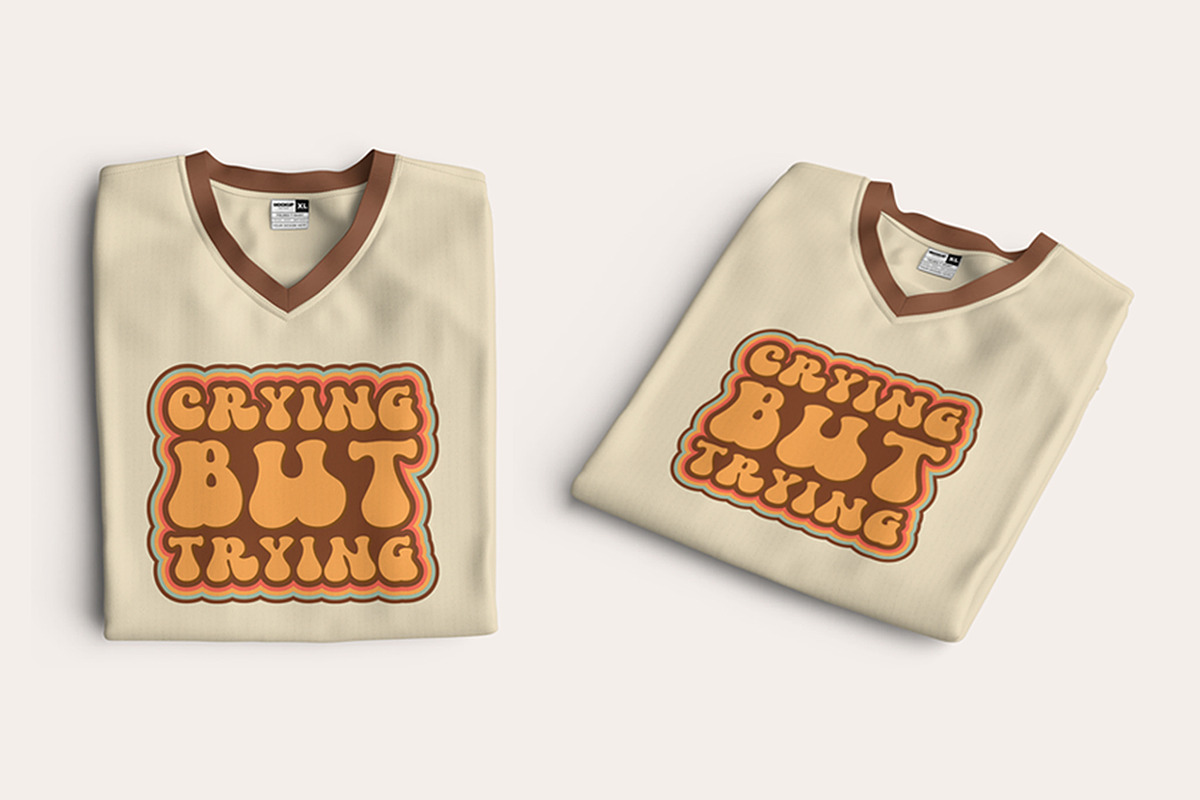 Crying But Trying Retro T-Shirt Desi, an Object Illustration by Ahluva Studio (Photo 2 of 6)