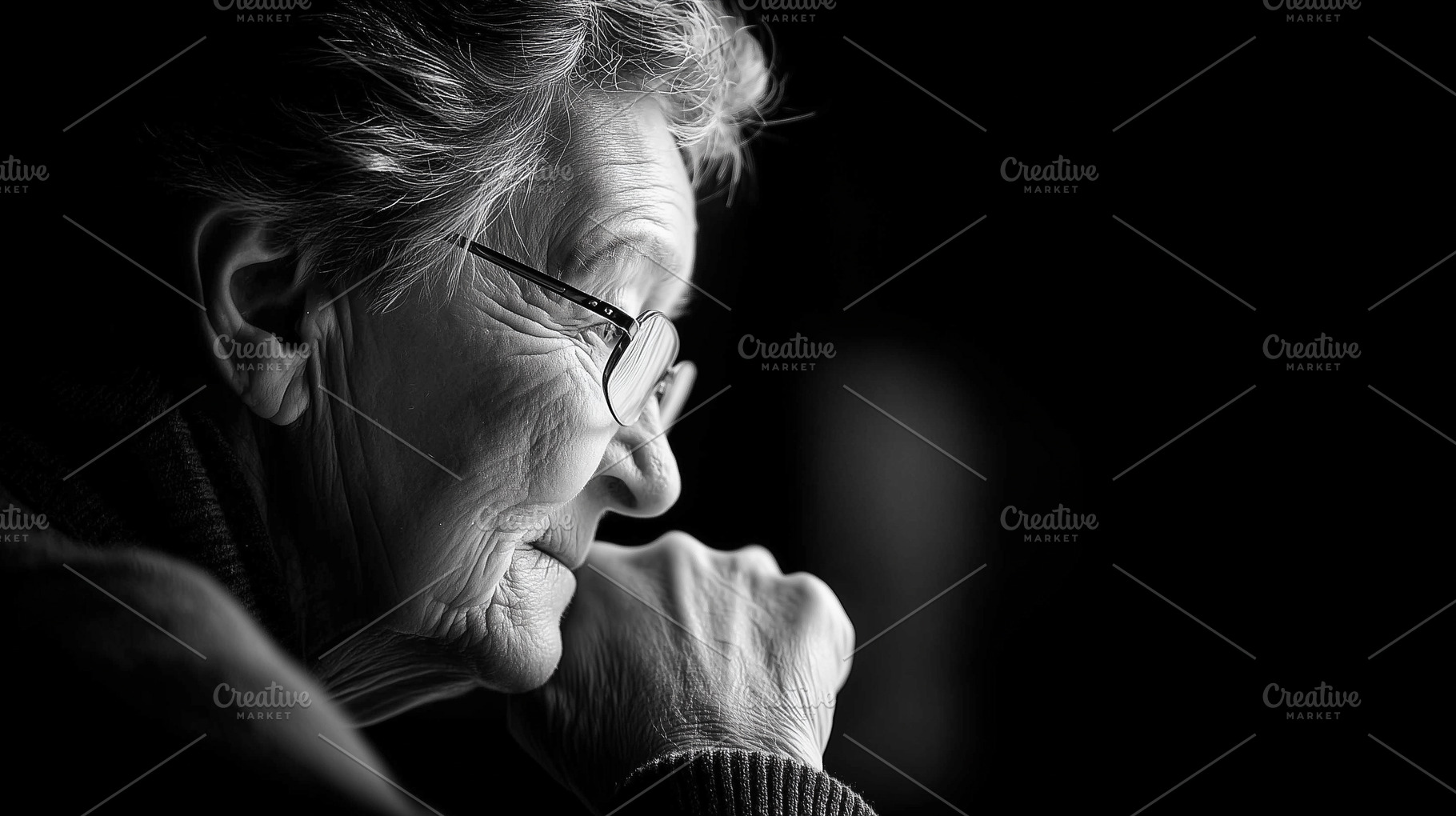 Black and white portrait of a senior, a Person Photo by MistyDay