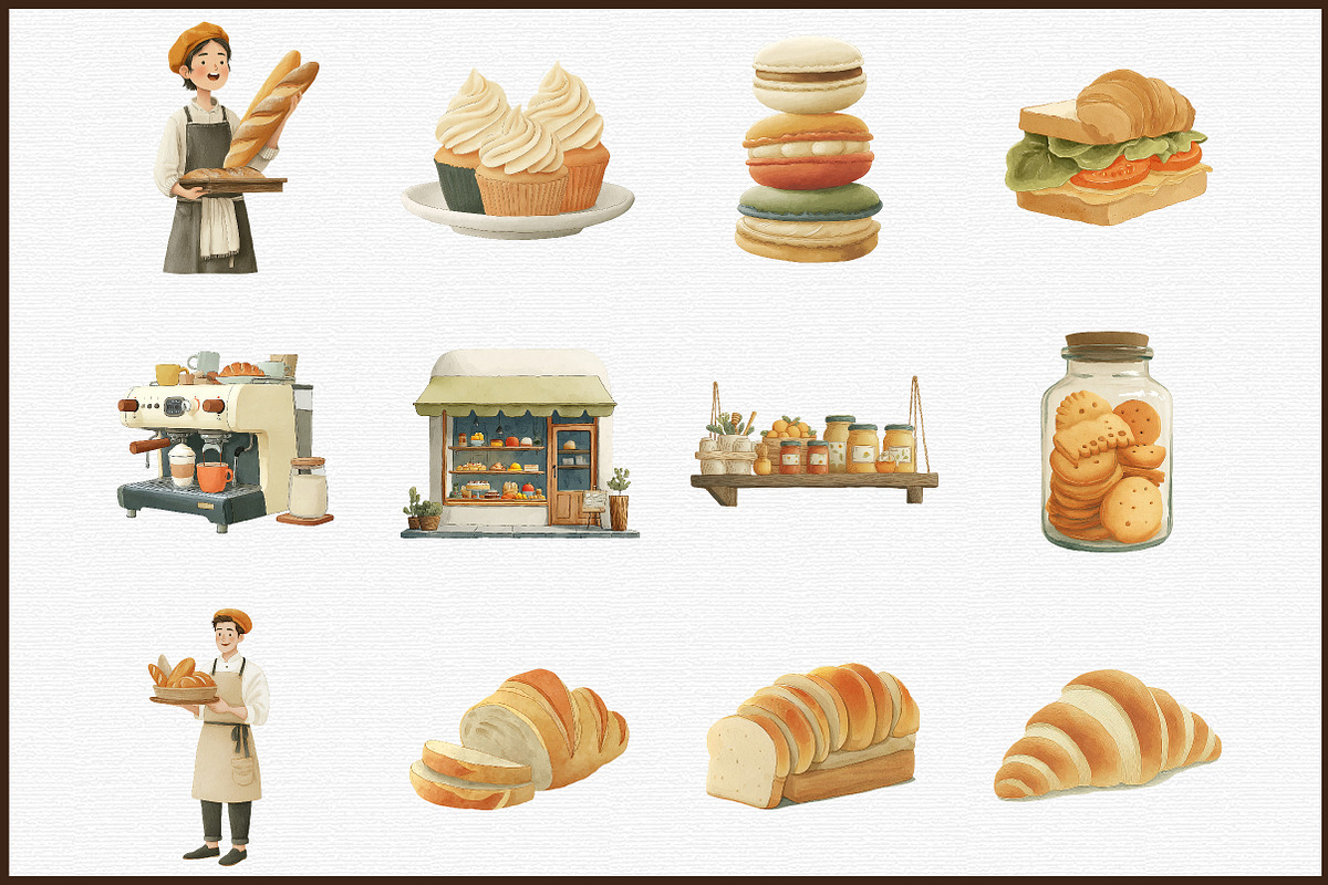 Market & Bakery Clipart Bundle, an Illustration by Sublimation Artist (Photo 3 of 6)