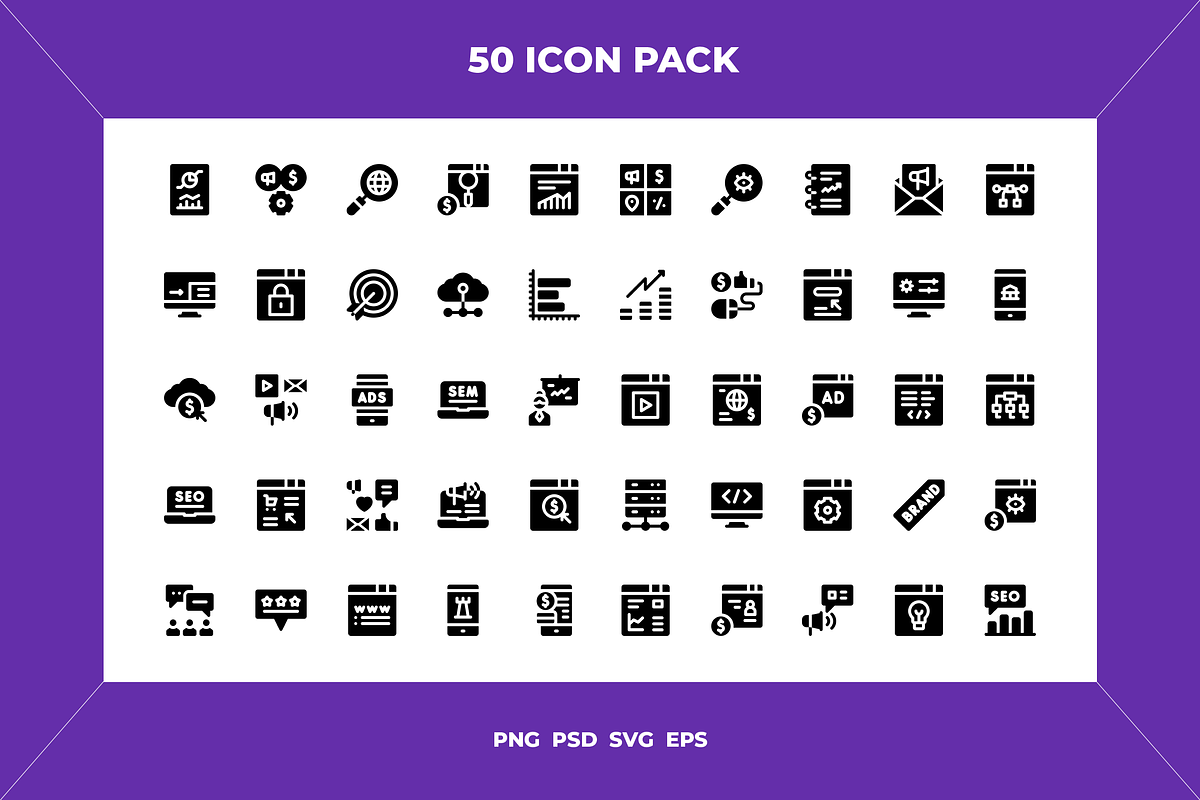 Marketing online icons, an Outline Icon by Wencory (Photo 1 of 2)