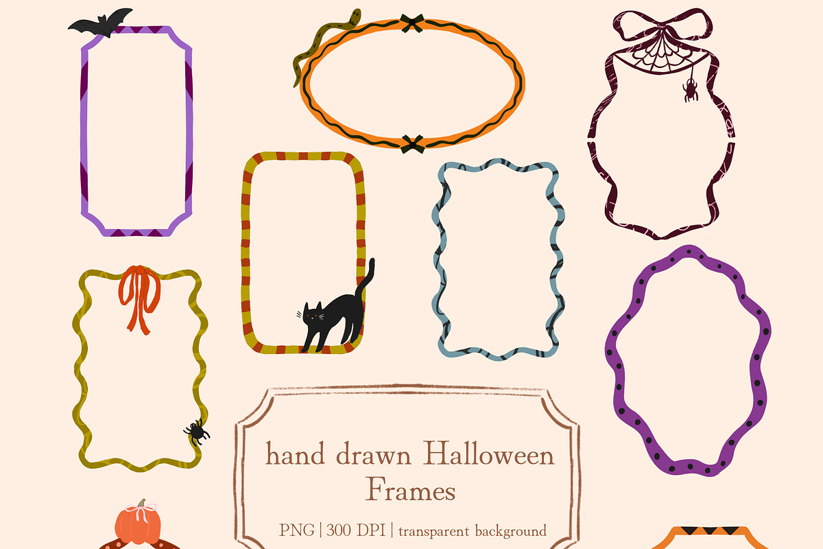 Hand Drawn Halloween Frames &Clipart, an Object Graphic by Katie Lisker (Photo 2 of 4)