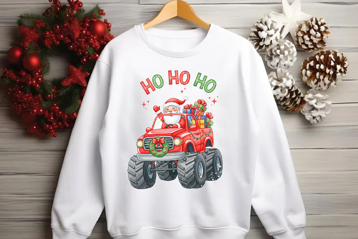 Santa Monster Truck Christmas PNG, an Illustration by Designworld (Photo 3 of 5)