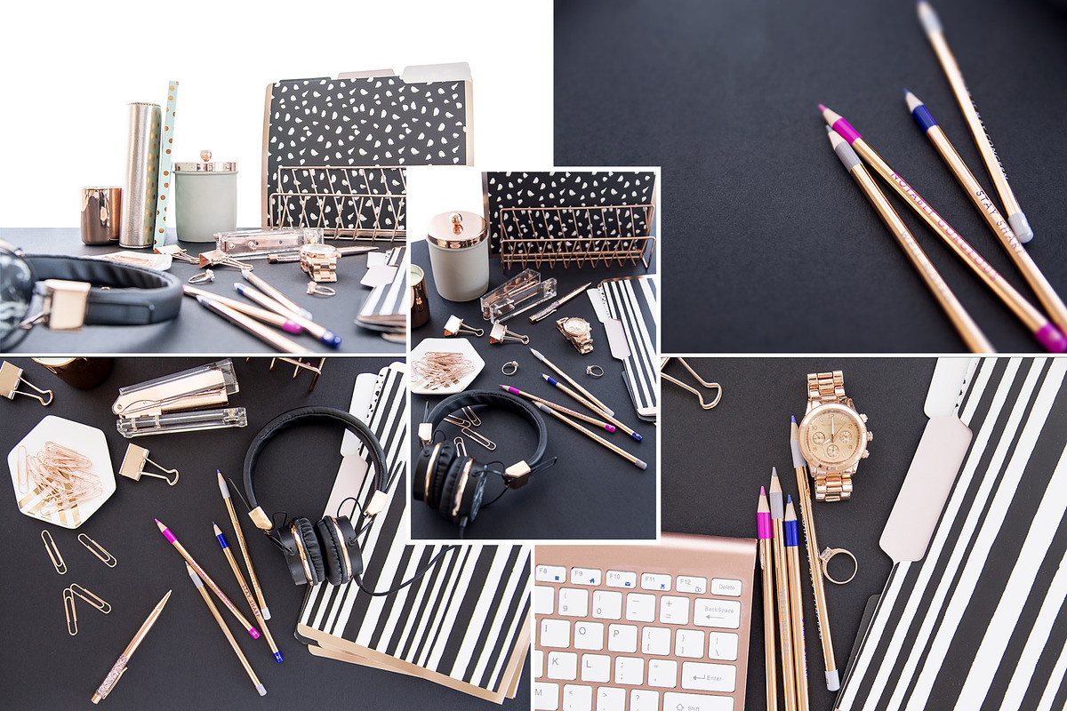 Rose Gold on Black Photo Bundle S1, a Business Photo by OhTilly (Photo 2 of 4)