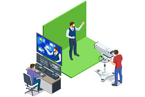 isometric Meteorologist. Young man, a Technology Illustration by Golden Sikorka
