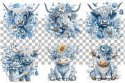 Whimsical Highland Cow Clipart, a Seasonal Illustration by Daily.Designs (Thumbnail 3 of 5)