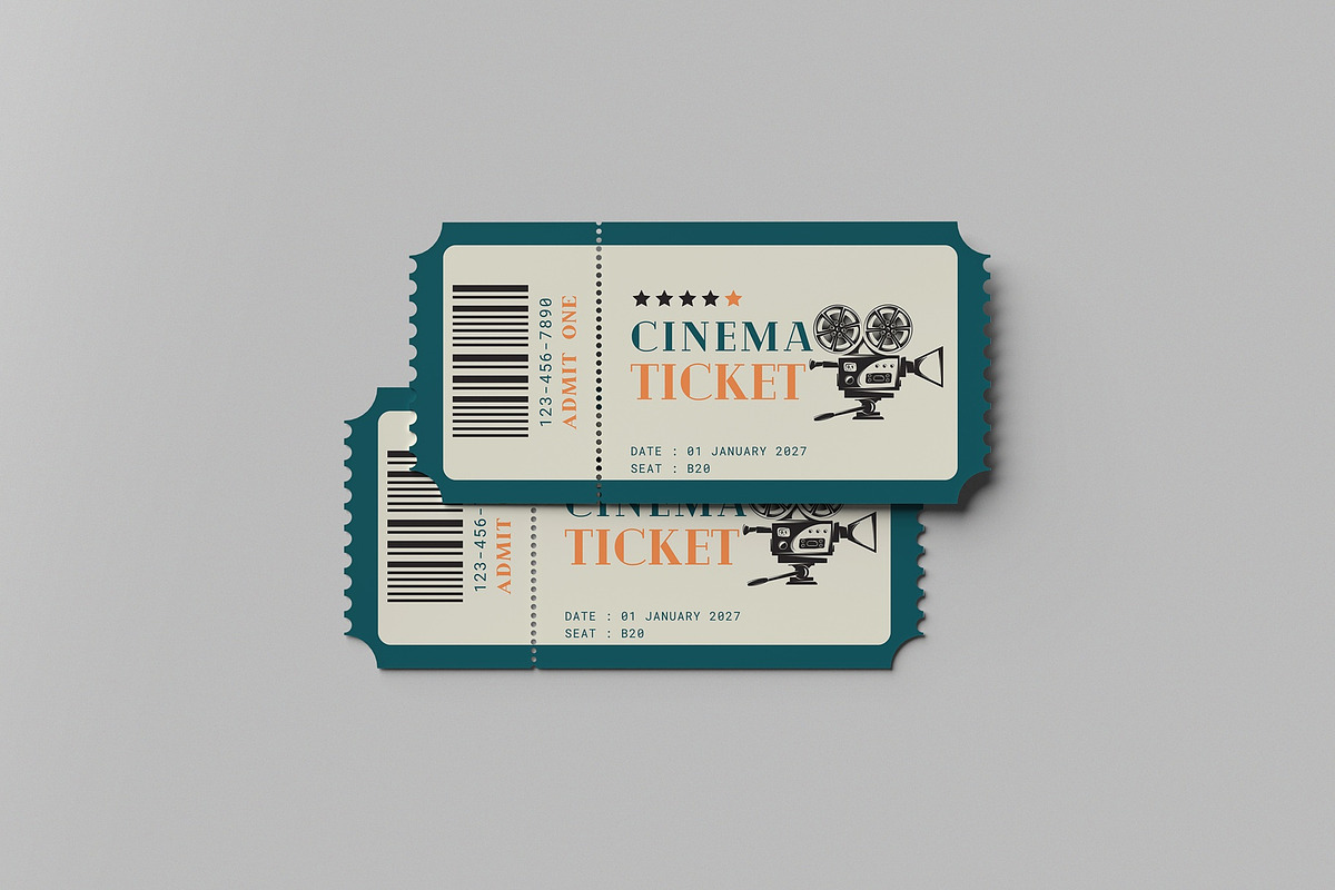 Cinema Ticket Mockup, an Advertising Mockup by hokagata (Photo 4 of 5)