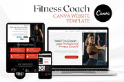 Fitness Coach Canva Website Template, a Landing Page Template by Kromatic Design Studio (Thumbnail 1 of 8)