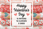 Happy Valentine's day heart bundle, a Pattern Graphic by RevolutionizZed (Thumbnail 1 of 13)